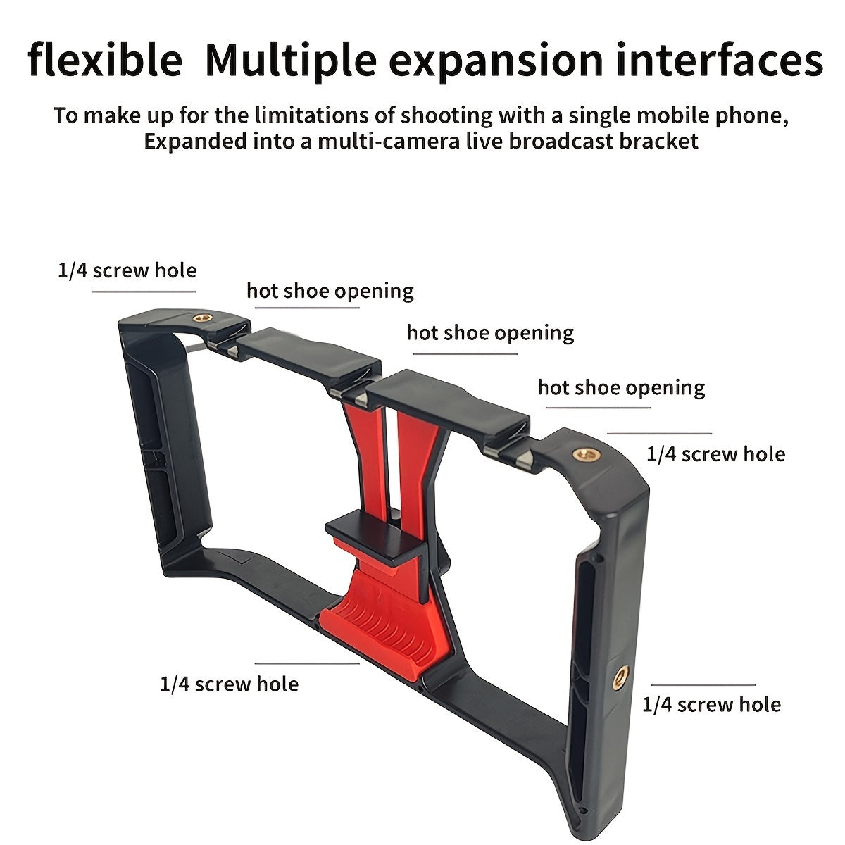 Professional Smartphone Stabilizer Gimbal - Handheld & Tripod Mount, Smooth Video Shooting, Portable Black Phone Frame, ABS Material, Non-Waterproof