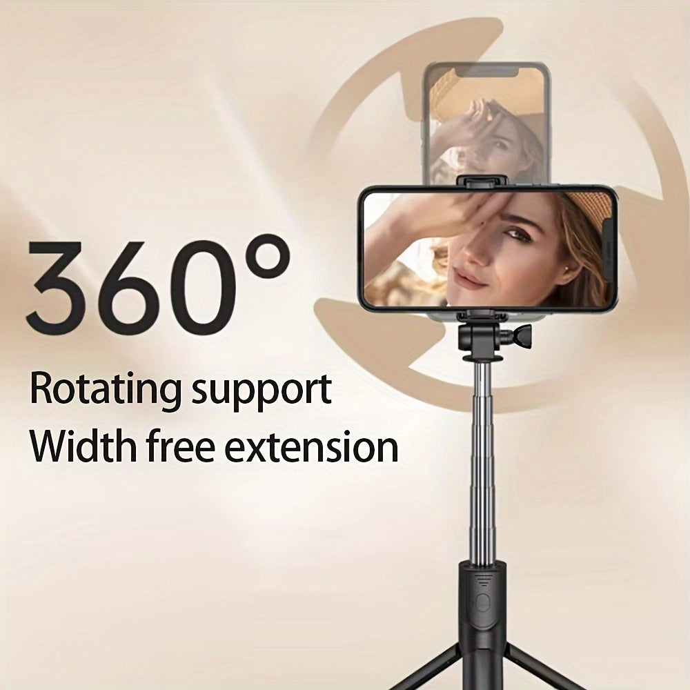 Selfie Pole Fully Automatic Multifunctional Tripod Mobile Phone Holder Desktop Photography Latest Travel Model - Aluminum Alloy - For Smartphone Users - Perfect for Travel, Vlogging & Live Streaming - Ideal Gift for Photographers & Social Media Enthusias
