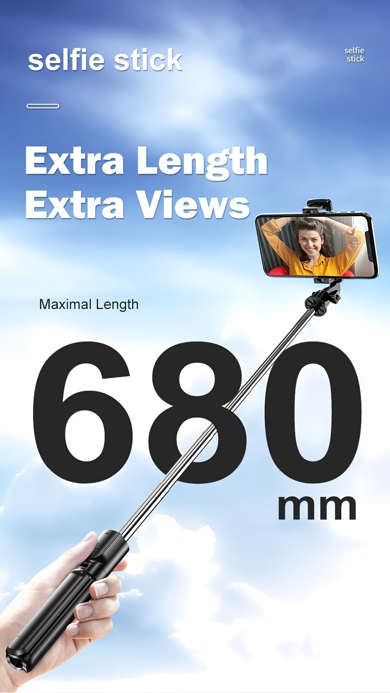 Extendable Cell Phone Selfie Stick, Smartphone Tripod Stand With Wireless Remote, 360° Rotation For IPhone/Samsung/Android Smartphones