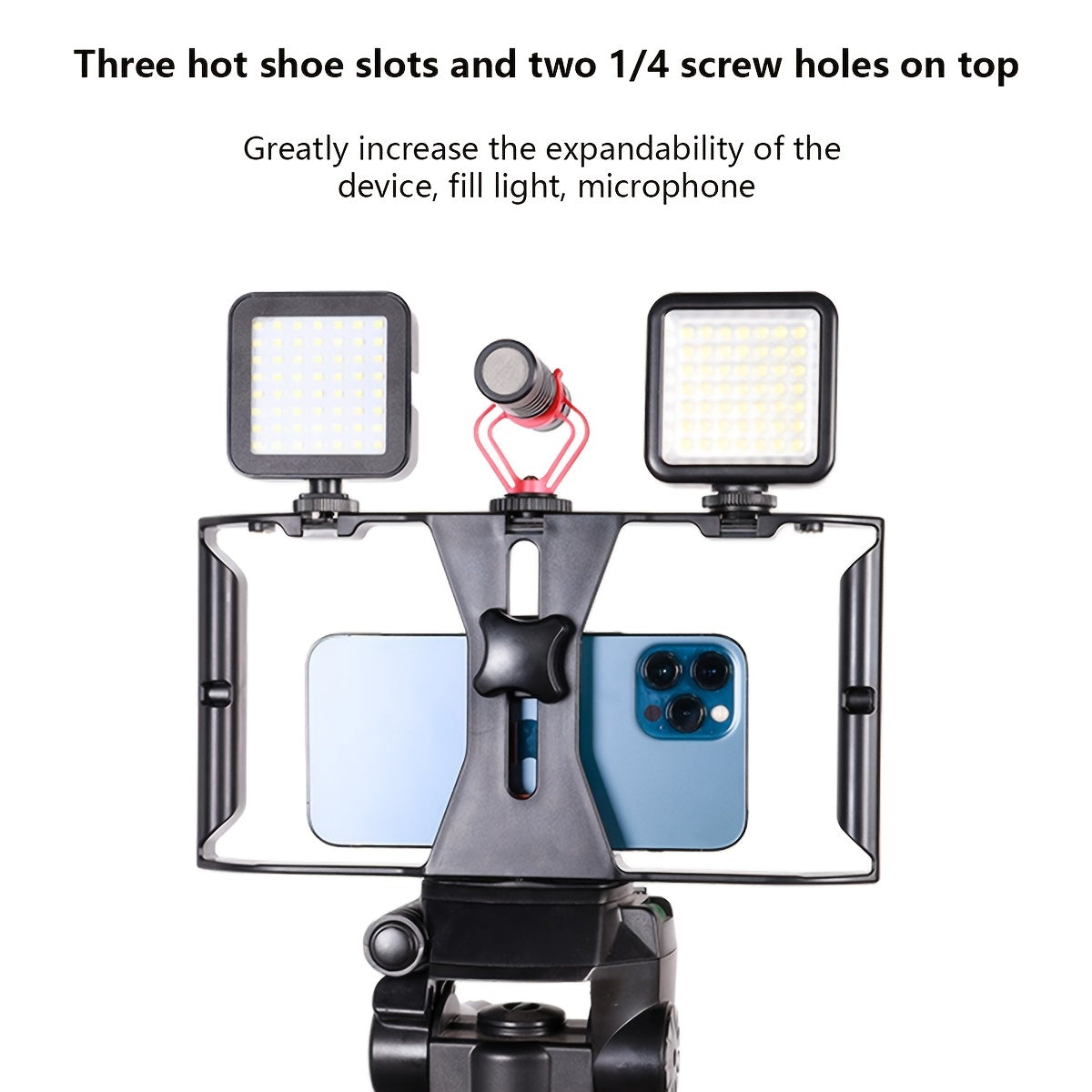 Professional Smartphone Stabilizer Gimbal - Handheld & Tripod Mount, Smooth Video Shooting, Portable Black Phone Frame, ABS Material, Non-Waterproof