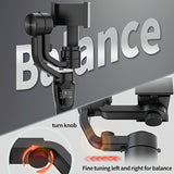 QAML 3-Axis Smartphone Gimbal Stabilizer, USB Charging, Wireless, Handheld Stabilizer with Tripod, 2500mAh Li-Polymer Battery, Great for Vlogging, Sports and Travel Shooting, Compatible with iPhone and Android