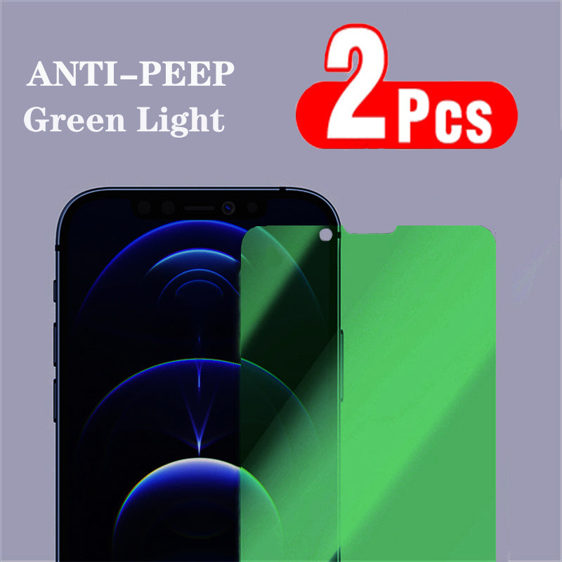 Anti-Peep Private Screen Protector For IPhone 14 13 12 Pro Max X XS MAX XR Eye Protective Green Light Tempered Glass For IPhone 13 Pro 12 14 Plus Glass