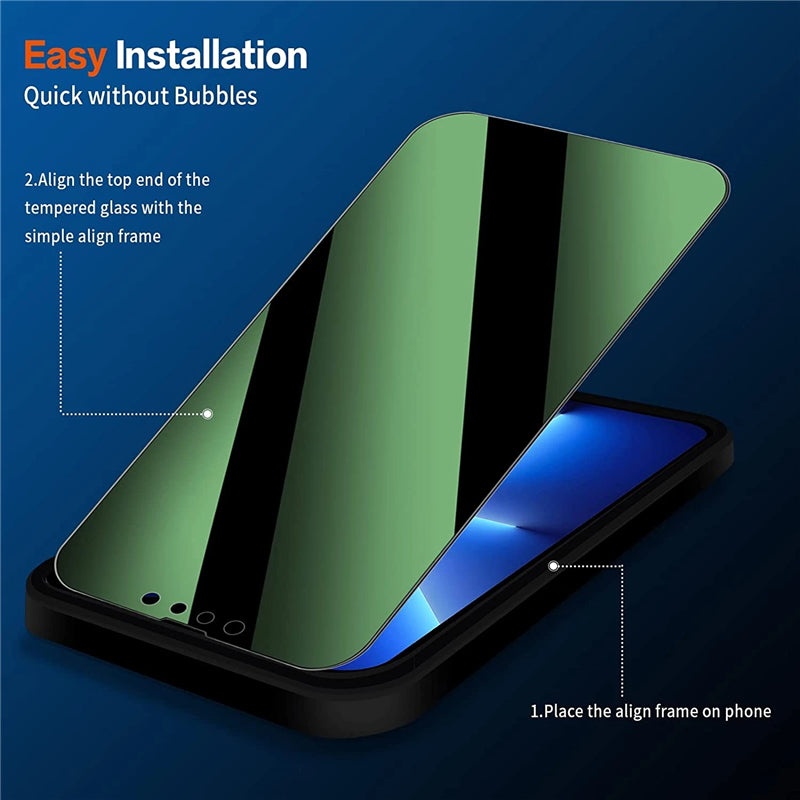Anti-Peep Private Screen Protector For IPhone 14 13 12 Pro Max X XS MAX XR Eye Protective Green Light Tempered Glass For IPhone 13 Pro 12 14 Plus Glass