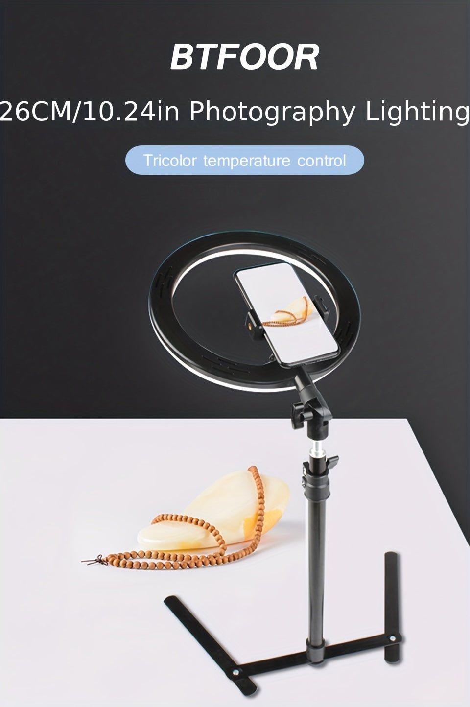 10.24" USB Powered LED Ring Light with Tripod Stand