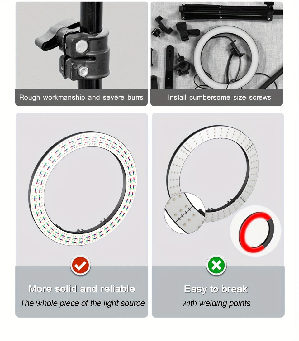 10.24" USB Powered LED Ring Light with Tripod Stand