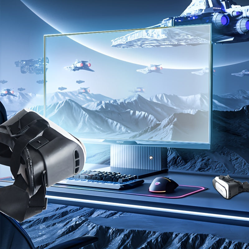 VR BOX 3D Virtual Reality Glasses with Stunning Visual Effects, Ergonomic Adjustable Headband for Full Immersion Gaming & Movie Experience - Smartphone Compatible - For Students & Entertainment Enthusiasts - Perfect Gift for Back to School