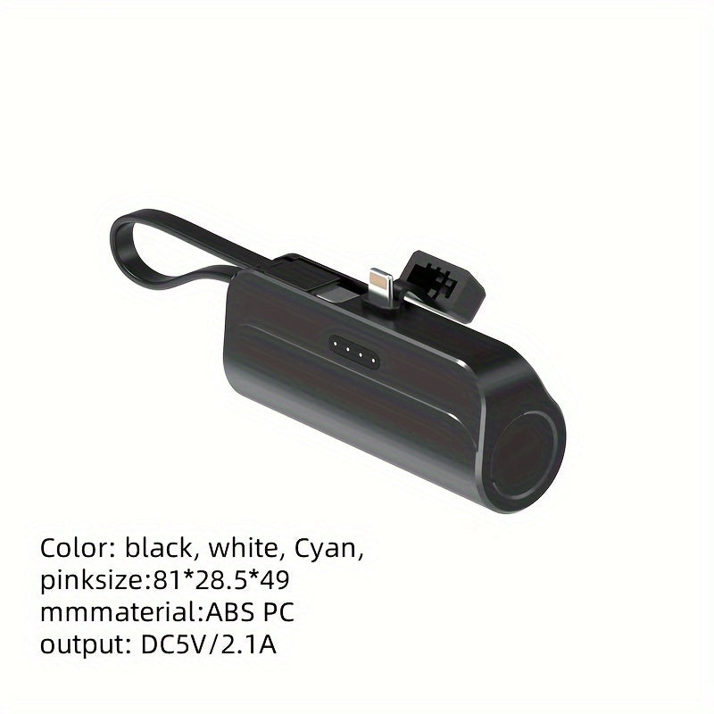 5000mAh Portable Power Bank, Extremely Compact And Lightweight Design For Travel, Reliable Emergency Power Source, Fast USB Mobile Phone Backup Battery Pack, Universally Compatible With IPhone Pro Max, IPad Pro, Samsung, And Android Devices