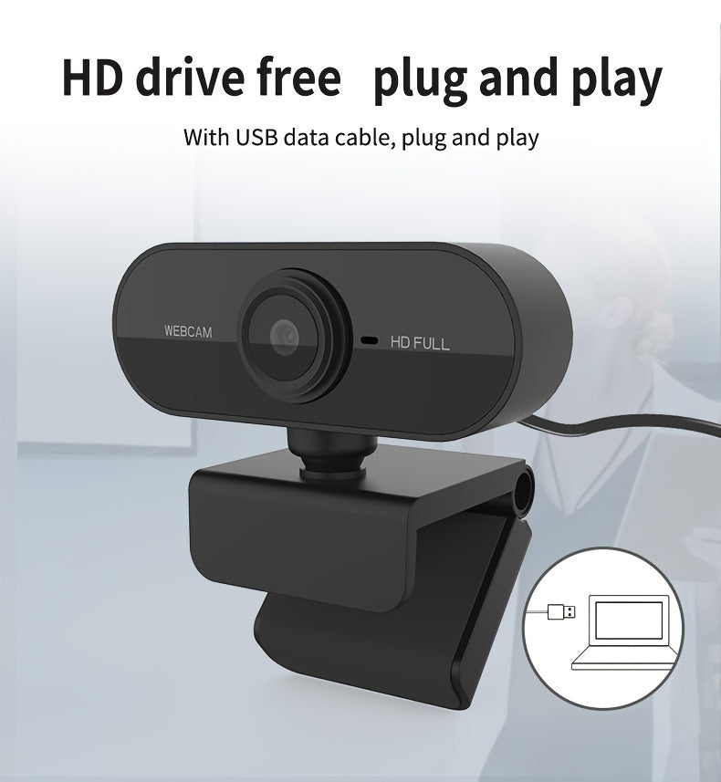 HD 1080P Webcam Mini Computer Webcam With USB Plug Rotatable Camera For PC Mac Laptop Live Video Teleconferencing Work