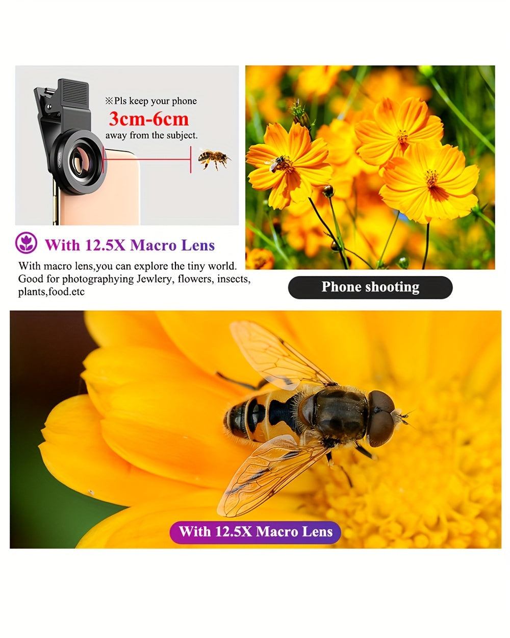 APEXEL 2-in-1 HD Smartphone Camera Lens Kit - Clip-On Wide Angle & Macro Lenses, Aluminum Alloy, Compatible with Most Phones, APEXEL