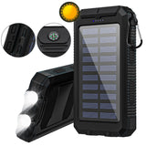 30000mAh Solar Charger Power Bank - Portable Solar Phone Battery Panel Charger, QC3.0 Dual USB Port Battery Pack Charger Portable for All Cell Phones