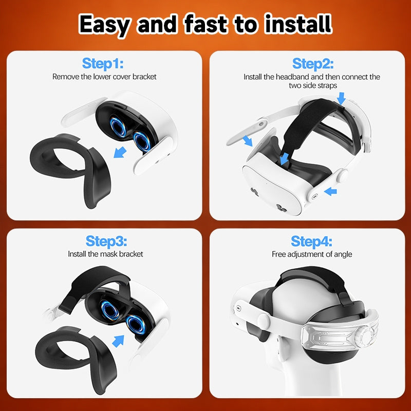 Meta Quest 3S VR Headset with One-Click Adjustable Fit, Enhanced Comfort & Support, Quick Swap Design, Ergonomic Padded Accessories, Extended Wear Time - Secure Straps Included