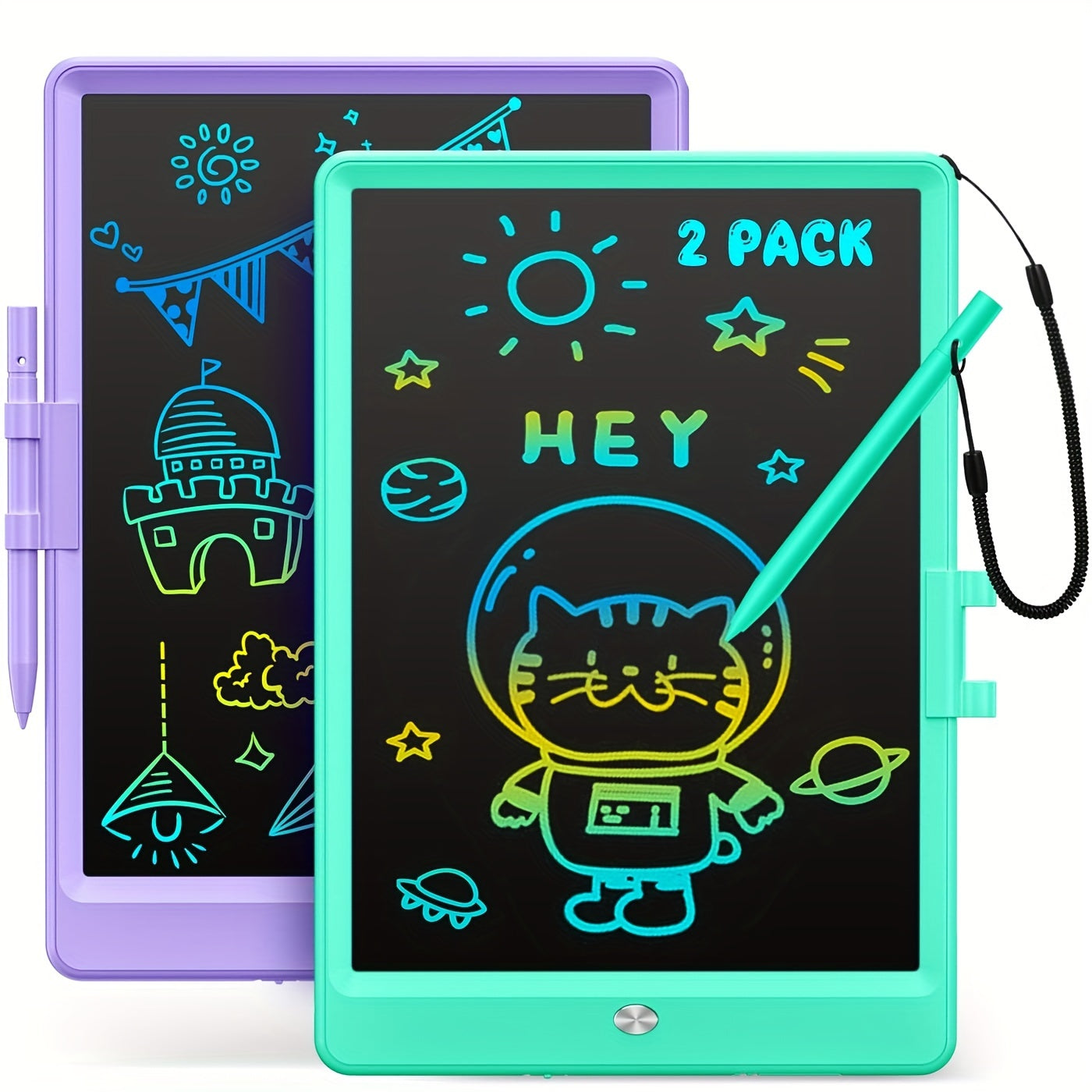 2pcs LCD Writing board 8.5 inches, Toys 3 4 5 6 7 8 9 10 year old boys and girls, Color graffiti board Drawing board, Gifts for boys learning to walk 3-12 years old, memo board, drawing board
