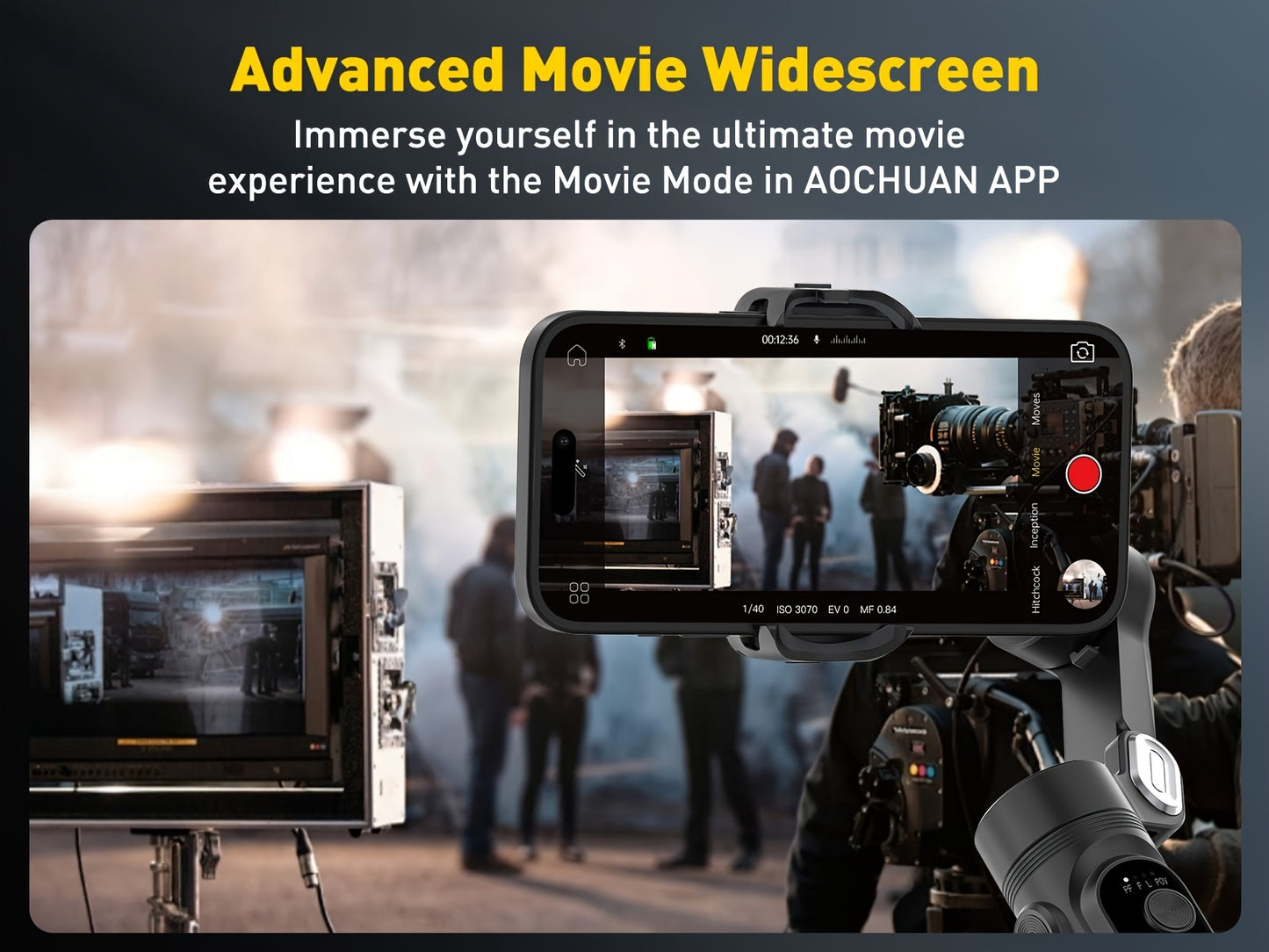 AOCHUAN Smart X Smartphone Gimbal Stabilizer For IPhone 15/14/13 Pro Max - Built-in LED Light, 3-Axis Foldable - For Video Recording & Vlogging - Perfect Gift for Content Creators & YouTubers
