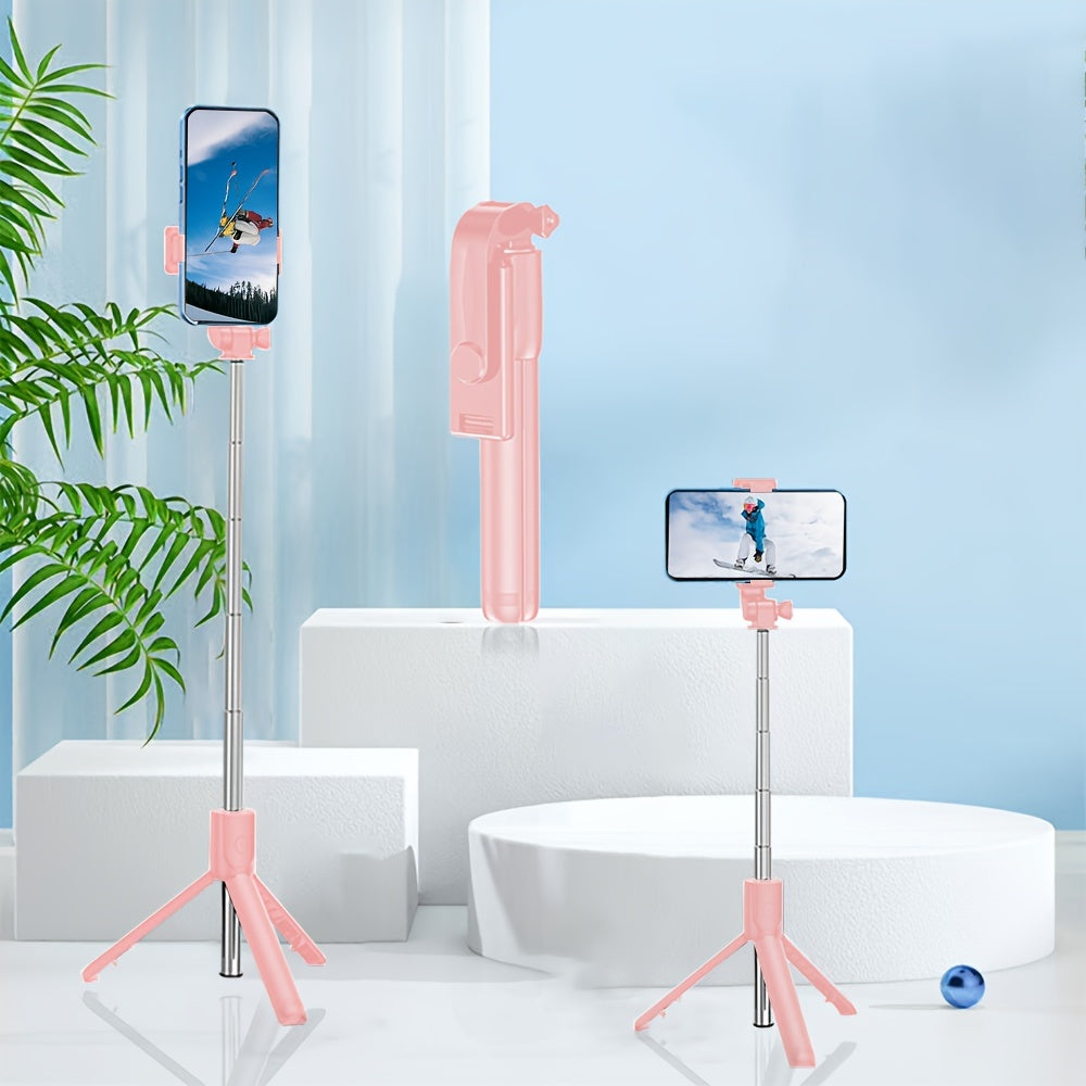 Selfie Pole Fully Automatic Multifunctional Tripod Mobile Phone Holder Desktop Photography Latest Travel Model - Aluminum Alloy - For Smartphone Users - Perfect for Travel, Vlogging & Live Streaming - Ideal Gift for Photographers & Social Media Enthusias