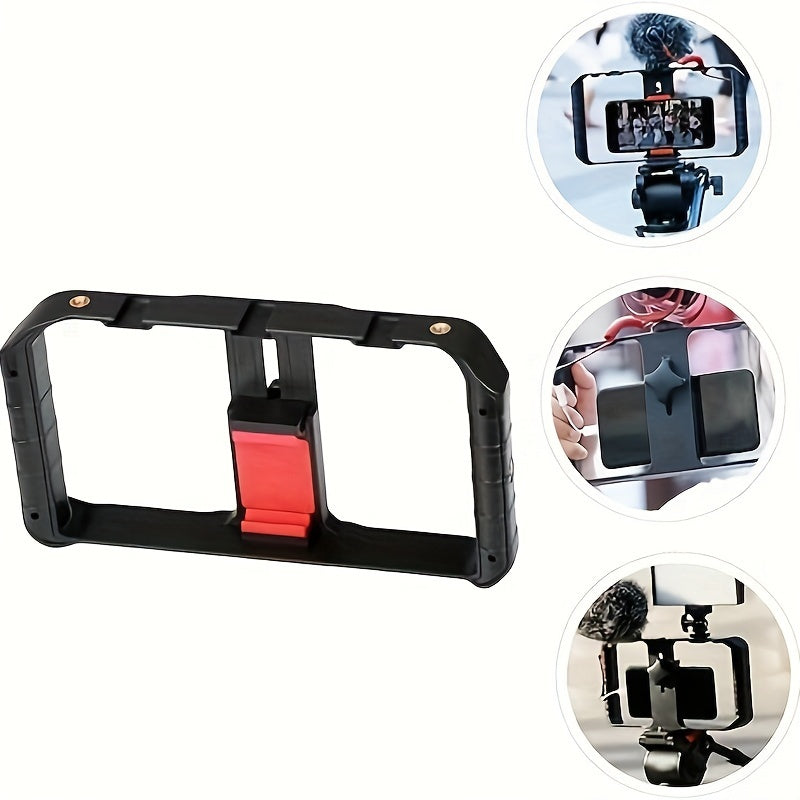 Professional Smartphone Stabilizer Gimbal - Handheld & Tripod Mount, Smooth Video Shooting, Portable Black Phone Frame, ABS Material, Non-Waterproof