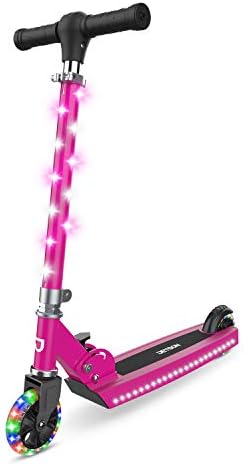 Jetson 2-Wheel Light-Up Kick Scooter, Light Up Deck and Wheels, Height Adjustable Handlebar, Rear Brake, Easy-Folding Mechanism, 4 or 6 inch wheels