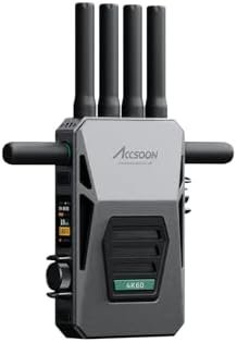 ACCSOON CineView Master 4k Wireless Video Transmission System Transmitter&Receiver 2.4 5Ghz 6GHz Tri-Band Transmission 604k Resolution 25 ms Latency 8202ft Range 1 Wired 4 Wireless Connections