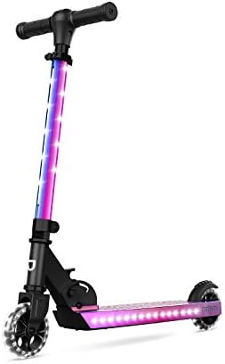 Jetson 2-Wheel Light-Up Kick Scooter, Light Up Deck and Wheels, Height Adjustable Handlebar, Rear Brake, Easy-Folding Mechanism, 4 or 6 inch wheels