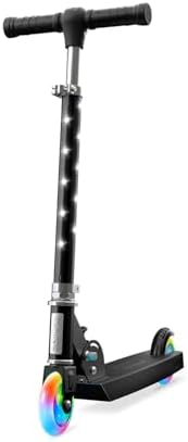 Jetson 2-Wheel Light-Up Kick Scooter, Light Up Deck and Wheels, Height Adjustable Handlebar, Rear Brake, Easy-Folding Mechanism, 4 or 6 inch wheels