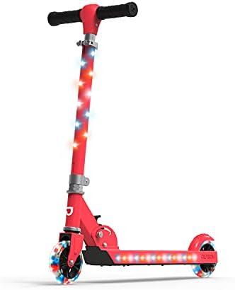 Jetson 2-Wheel Light-Up Kick Scooter, Light Up Deck and Wheels, Height Adjustable Handlebar, Rear Brake, Easy-Folding Mechanism, 4 or 6 inch wheels