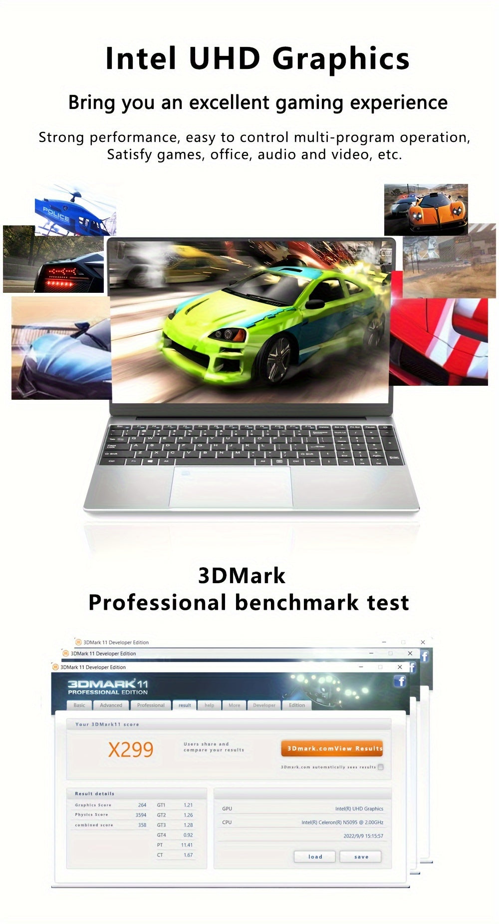 KUU Yepbook 15.6 Inch 16GB Laptop Computer Pc 512GB SSD Notebook Intel Celeron N5095 Computer Backlit With Fingerprint WiFI Wireless 4.2 Camera