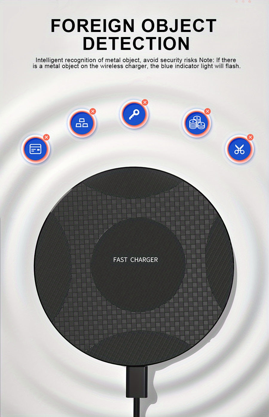 Desktop Disc Fast Wireless Charger 10W Max, for iPhone 16/15/14/13/12/11/8 Series, for Galaxy S23/S22/S21/S20/S10/S9, for Galaxy S24/S23/S22 Ultra, for Google PIXEL 8A/8/8 Pro/Pixel 9 Pro XL/Pixel 9 Pro, Wireless charging station