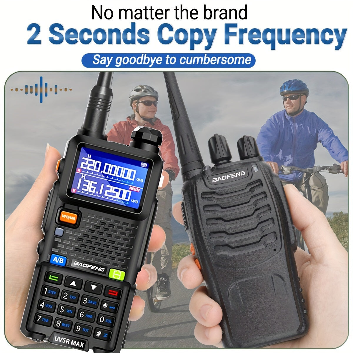 Baofeng UV-5R Max Walkie Talkie - 10W High Power, 6 Bands, 999 Channels, Long Range Communication for Outdoor Adventures - For Hikers, Campers & Outdoor Enthusiasts - Perfect Gift for Adventure Seekers