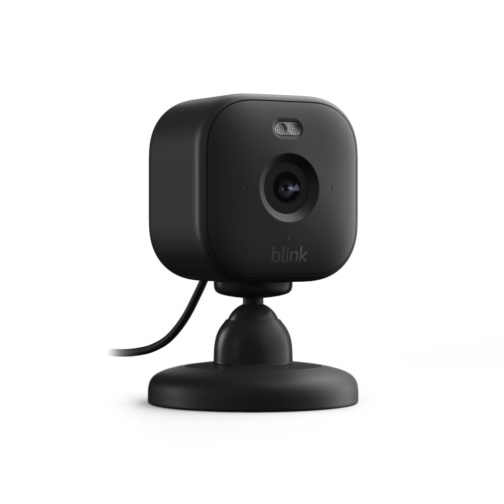 Blink Mini 2 (newest model), Plug-in smart security camera, HD night view in color, built-in spotlight, two-way audio, motion detection, Works with Alexa (White)