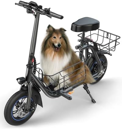Gyroshoes Electric Scooter with Seat for Adults, 550W Powerful Motor, 20-Mile Range, Speed up to 18.6MPH, Ample Storage for Pets & Cargo, Electrically-Powered Motor Scooters