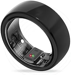 Aabo AI Smart Ring for Men & Women | Fitness Tracking - 32 Modes | Sleep & Stress Monitoring | Titanium Ring | No App Subscription | IP68 Water Resistant | Upto 7-Day Battery Life |Black, Size 11