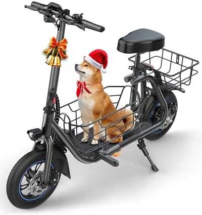 Gyroshoes Electric Scooter with Seat for Adults, 550W Powerful Motor, 20-Mile Range, Speed up to 18.6MPH, Ample Storage for Pets & Cargo, Electrically-Powered Motor Scooters