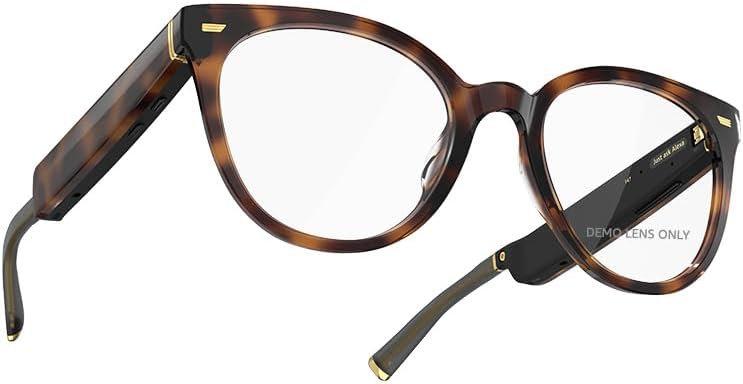 Amazon Echo Frames (3rd Gen) Echo Pop | Smart glasses with Alexa | Round frames in Blue Tortoise with prescription ready lenses