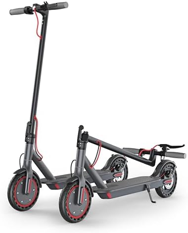 Electric Scooter - 350W Motor, 8.5" Solid Tires, Up to 19 MPH and 20/23 Miles Long-Range Portable Folding Commuting Scooter for Adults with Double Braking System and App