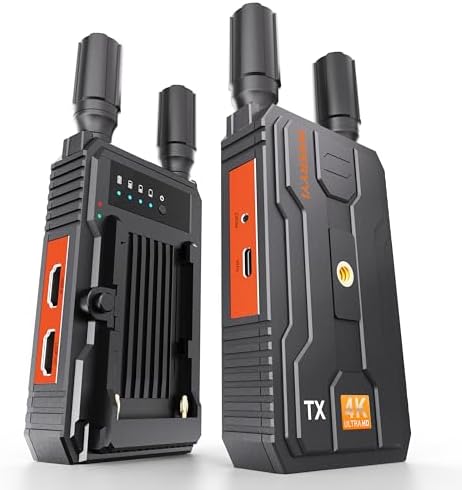 4K Wireless Transmitter Receiver HDMI Video Transmission System, Ultra-Long Range Plug and Play, 2.4/5GWirelessVideoTransmissionSystem forStreamingCameraVideo/Audio from Laptop/Projector/Video Monitor