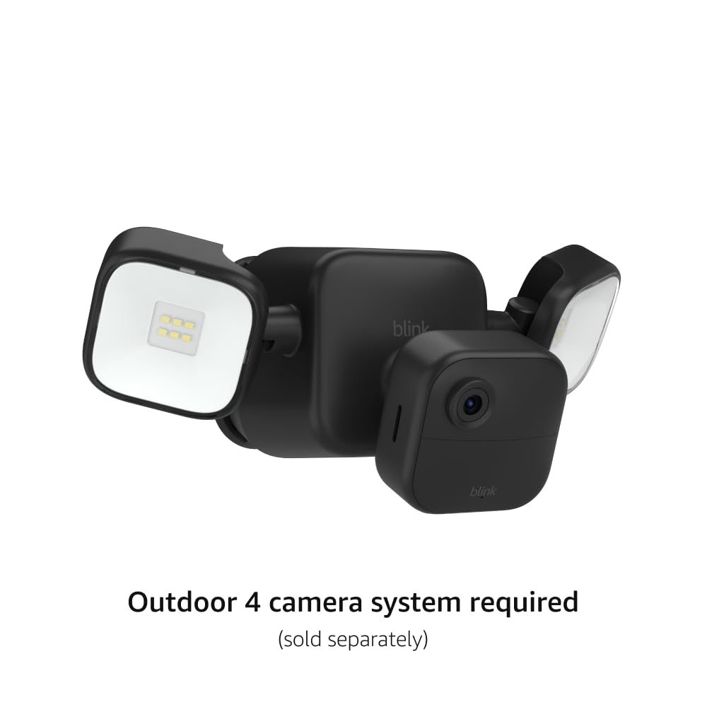 Blink Outdoor 4 Floodlight Camera (newest model), Wire-free smart security camera, 700 lumens, two-year battery life, HD live view, enhanced motion detection, Works with Alexa- 1 camera system