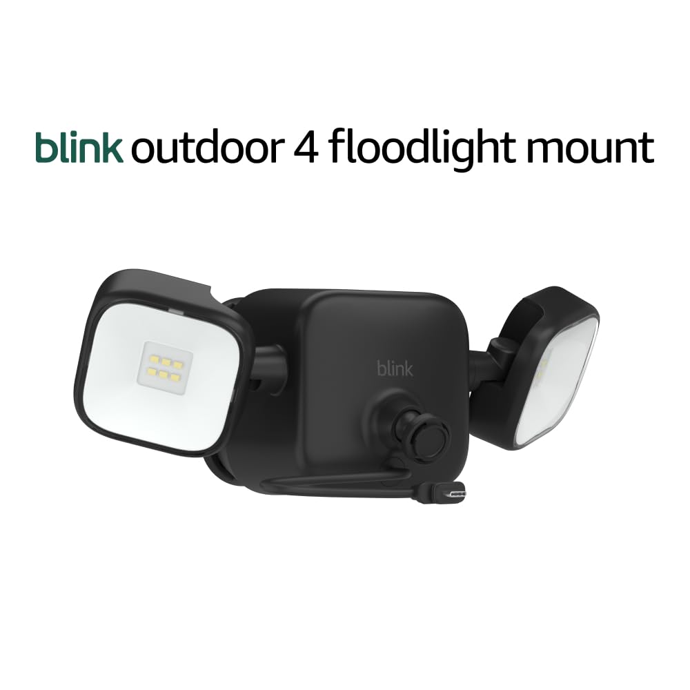 Blink Outdoor 4 Floodlight Camera (newest model), Wire-free smart security camera, 700 lumens, two-year battery life, HD live view, enhanced motion detection, Works with Alexa- 1 camera system