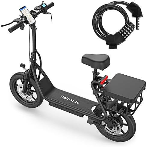 Electric Scooter - 350W Motor, 8.5" Solid Tires, Up to 19 MPH and 20/23 Miles Long-Range Portable Folding Commuting Scooter for Adults with Double Braking System and App