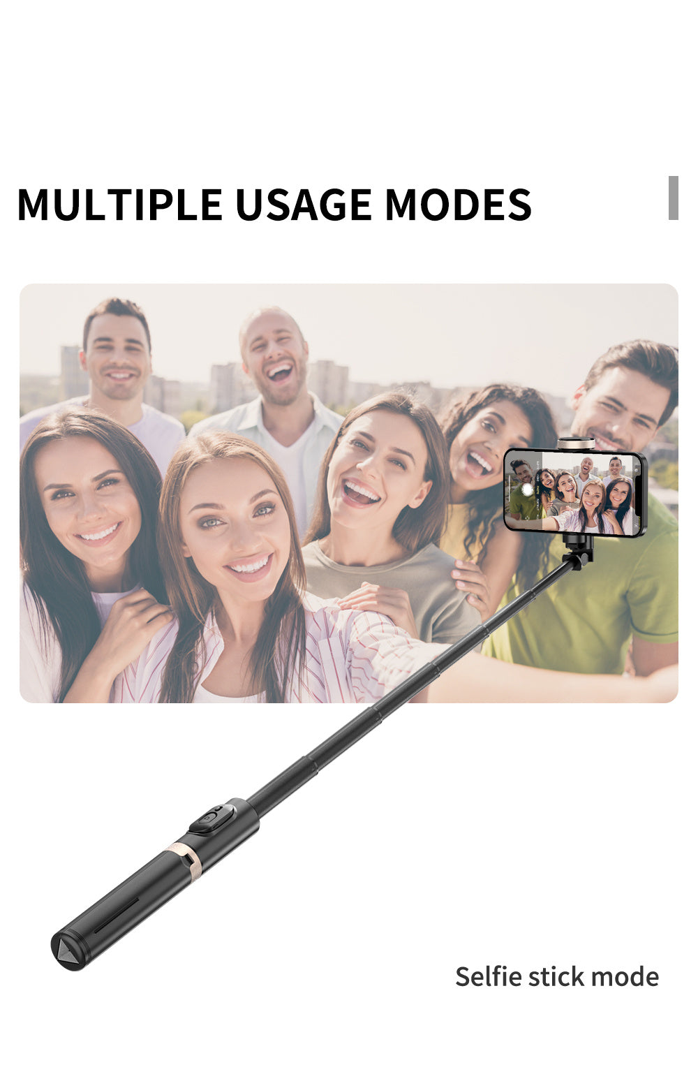 Portable Aluminum Alloy Phone Selfie Stick, Extendable Mobile Phone Tripod, Integrated Wireless Remote Hands Free Shooting For Apple IPhone And Android Smartphones 4''-7"