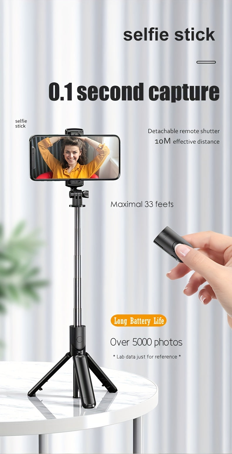 Extendable Cell Phone Selfie Stick, Smartphone Tripod Stand With Wireless Remote, 360° Rotation For IPhone/Samsung/Android Smartphones