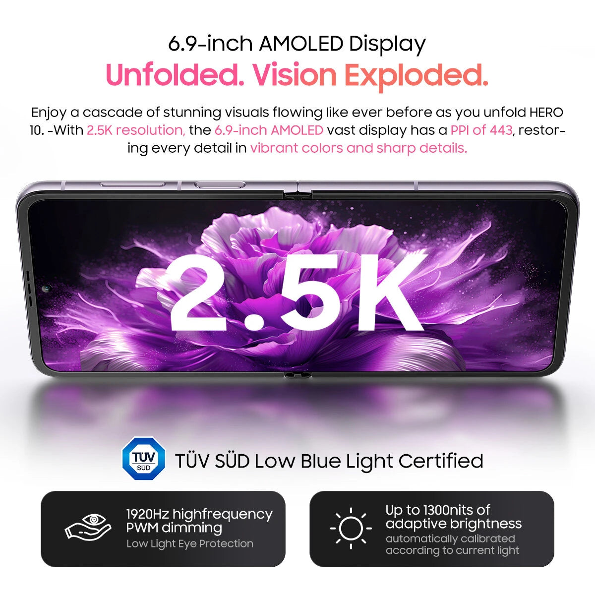 Blackview HERO 10 6.9 inch 2.5K AMOLED Folding Display 36GB 256GB 45W Fast Charge 108MP Camera NFC Helio G99 Octa Core 4G Smartphone