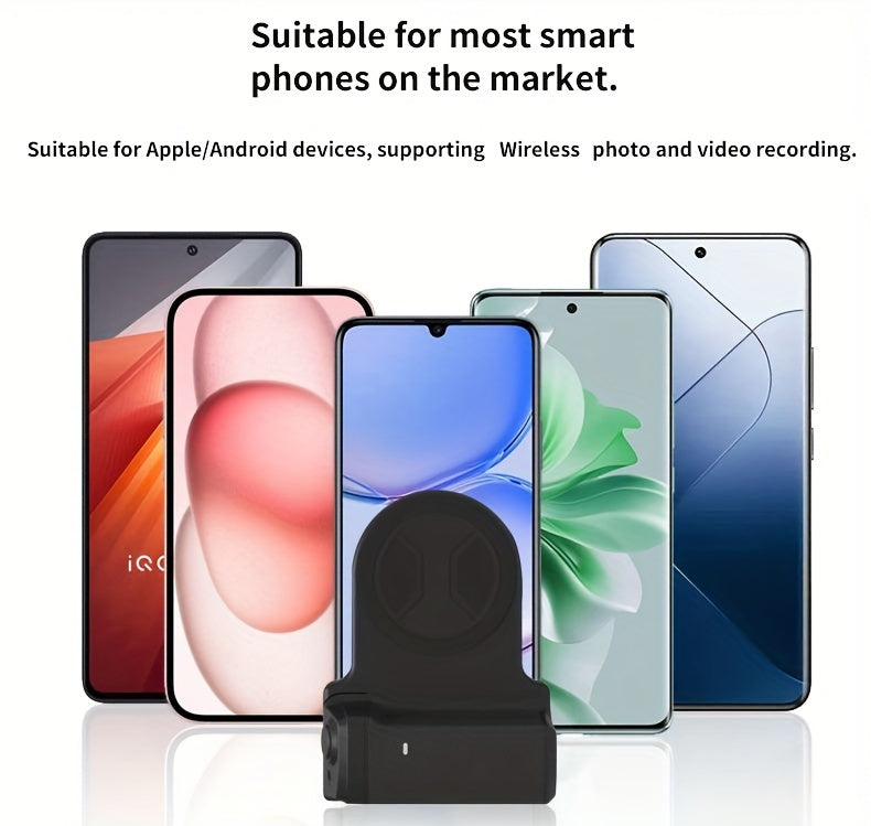 Desiontal Mini Smartphone Handheld Gimbal with Quick Magnetic Mount - Portable Outdoor Photography Selfie Stick Assistant with Detachable Shutter, Remote Shooting Capability, 1/4'' Screw Hole for Tripod Compatibility, Battery-Powered with Button Battery,