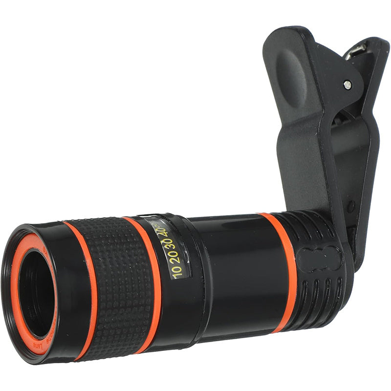 Clip-On 8x Zoom Telephoto Lens for All Smartphone Cameras - High-Definition Glass Monocular Accessory