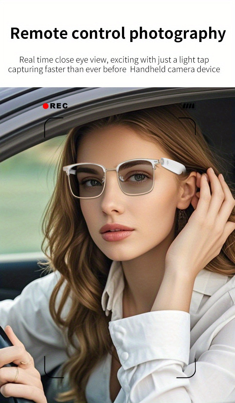 Smart Glasses With Automatic Color-changing Lenses, Touch Control, Built-in Microphone, High-resolution Audio, Wireless, Rechargeable Battery, Blue Light Protection, Suitable For Office, Outdoor, Sports, Driving, Music Playback, Hands-free Calls - The Pe