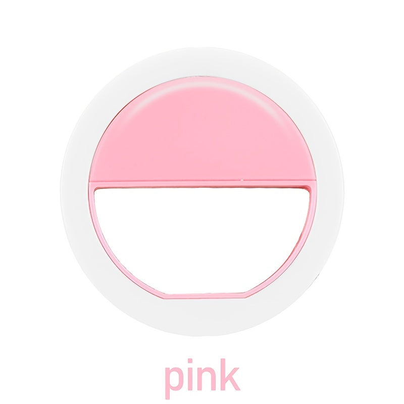 AAA Battery Mobile Phone Accessories Portable LED Ring Mini Fill Light Selfie Flash Ring Light For Phone Live Streaming Video Make Face Beauty