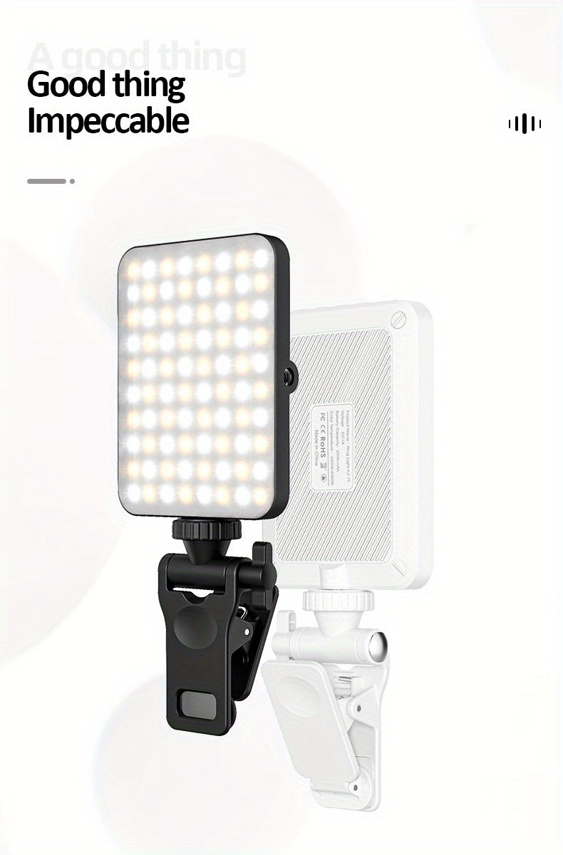 Selfie Ring Light - Rechargeable 80 LED 3 Models Clip On Selfie Ring Light For Phone, Laptop, Tablet Meeting, Make Up - For Beauty Enthusiasts & Content Creators - Perfect for Makeup Application, Video Calls & Live Streaming