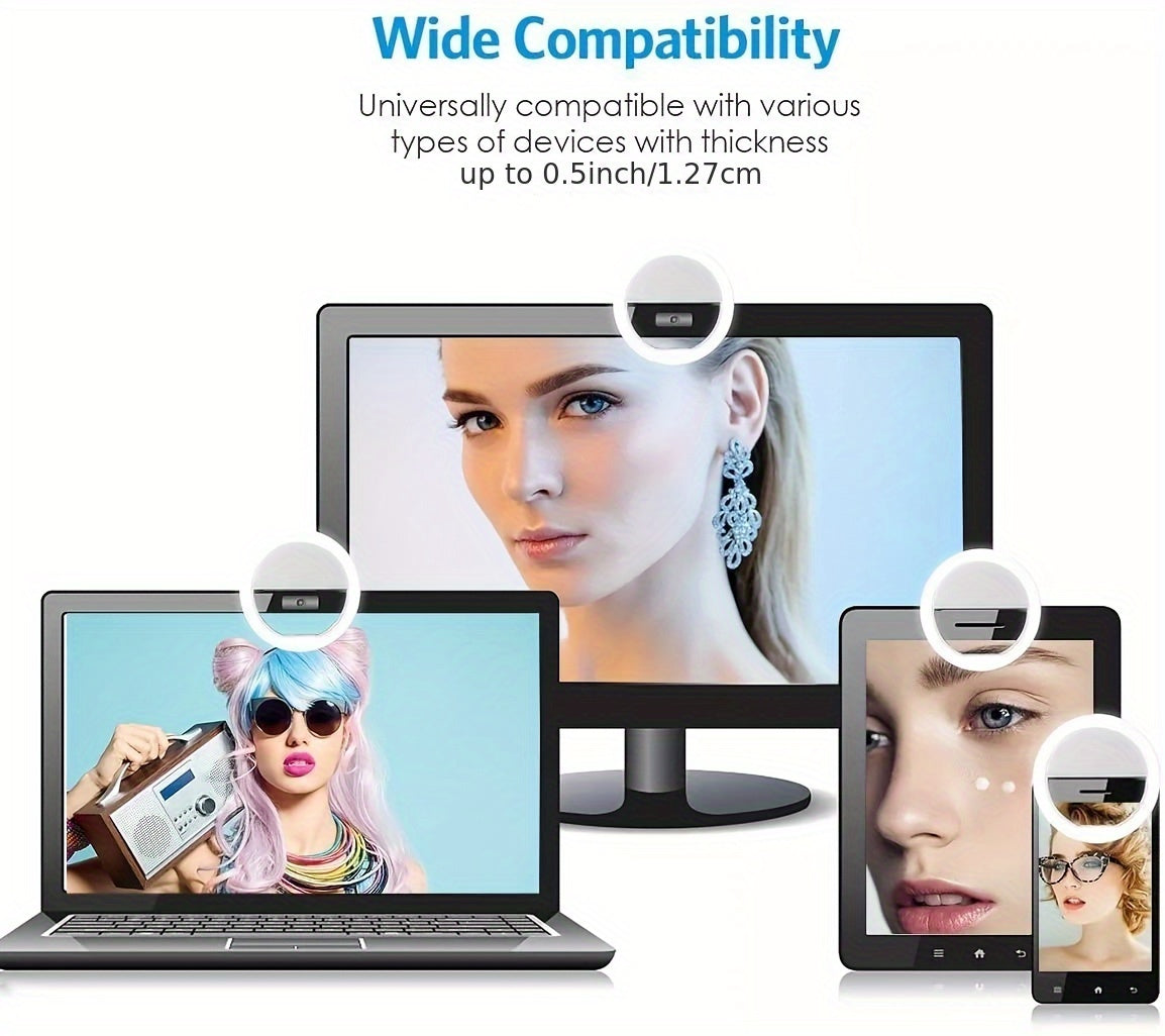 AAA Battery Mobile Phone Accessories Portable LED Ring Mini Fill Light Selfie Flash Ring Light For Phone Live Streaming Video Make Face Beauty