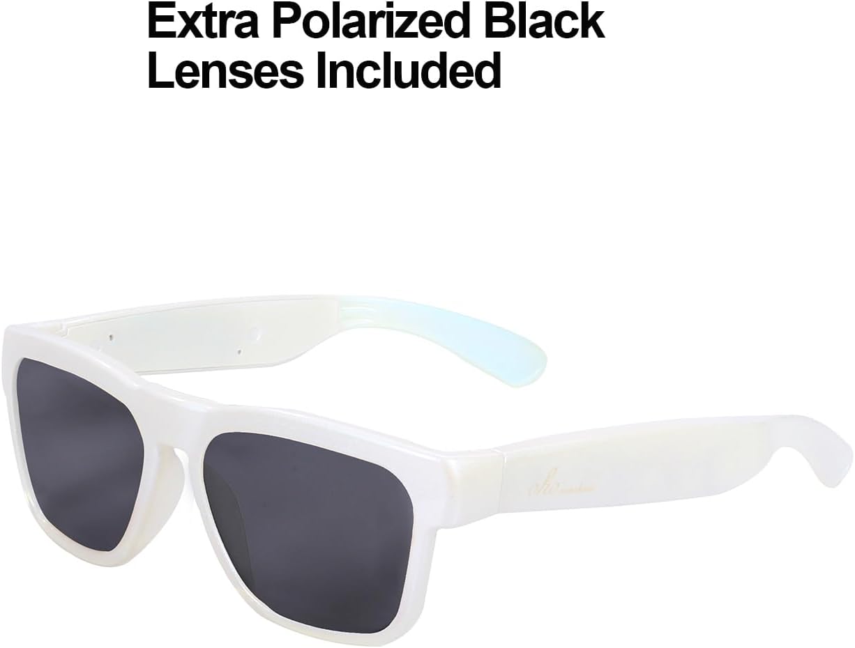OhO Smart Glasses,Safety Glasses with Bluetooth Speaker,Indoor/Outdoor UV Protection and Voice Control,Unisex(Blue Light Lens)
