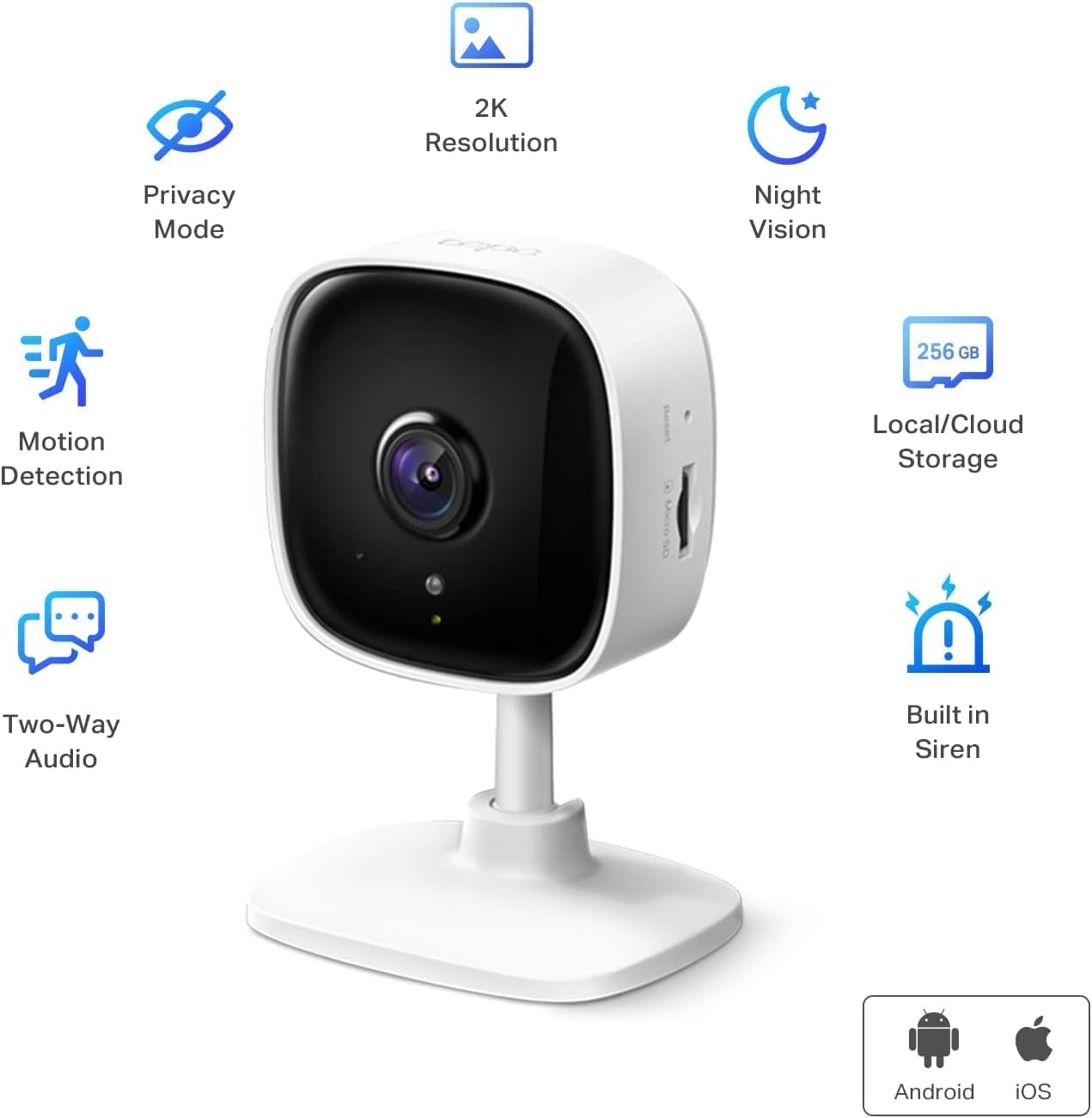 TP-Link Tapo 2K Security Camera for Baby Monitor, Dog Camera w/Motion Detection, 2-Way Audio Siren, Night Vision, Cloud & SD Card Storage, Works w/Alexa & Google Home, 4-Pack (Tapo C110P4)