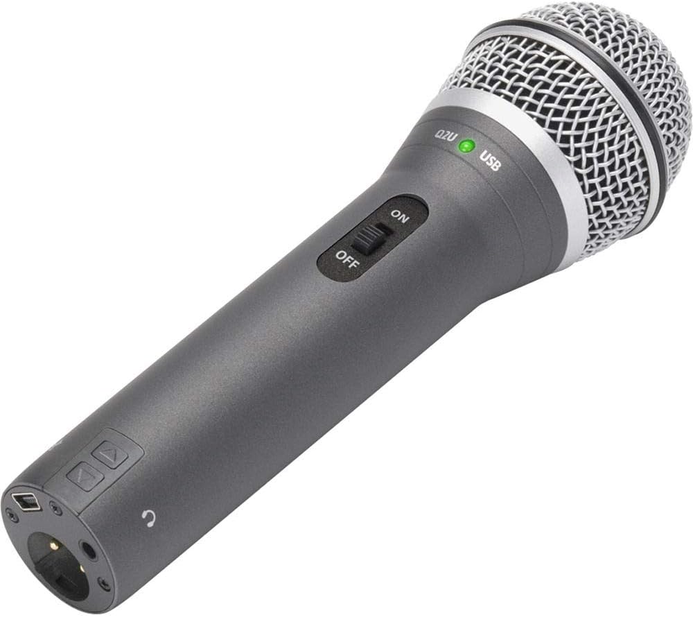 Samson Technologies Q2U USB/XLR Dynamic Microphone Recording and Podcasting Pack (Includes Mic Clip, Desktop Stand, Windscreen and Cables), Silver