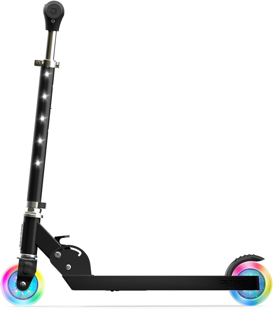 Jetson 2-Wheel Light-Up Kick Scooter, Light Up Deck and Wheels, Height Adjustable Handlebar, Rear Brake, Easy-Folding Mechanism, 4 or 6 inch wheels
